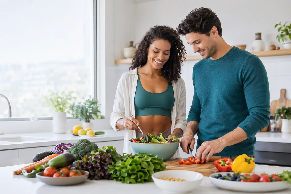 Repas coloré partagé autour d'une table
