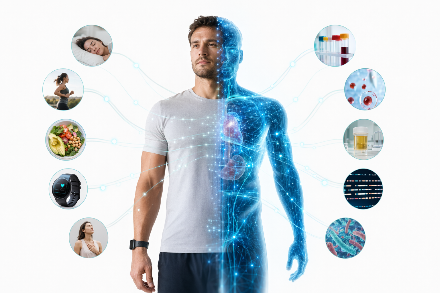 BioTwin virtual twin with biological and lifestyle signals.