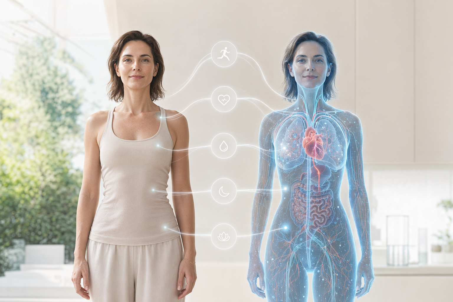Healthy person with subtle virtual twin signals.