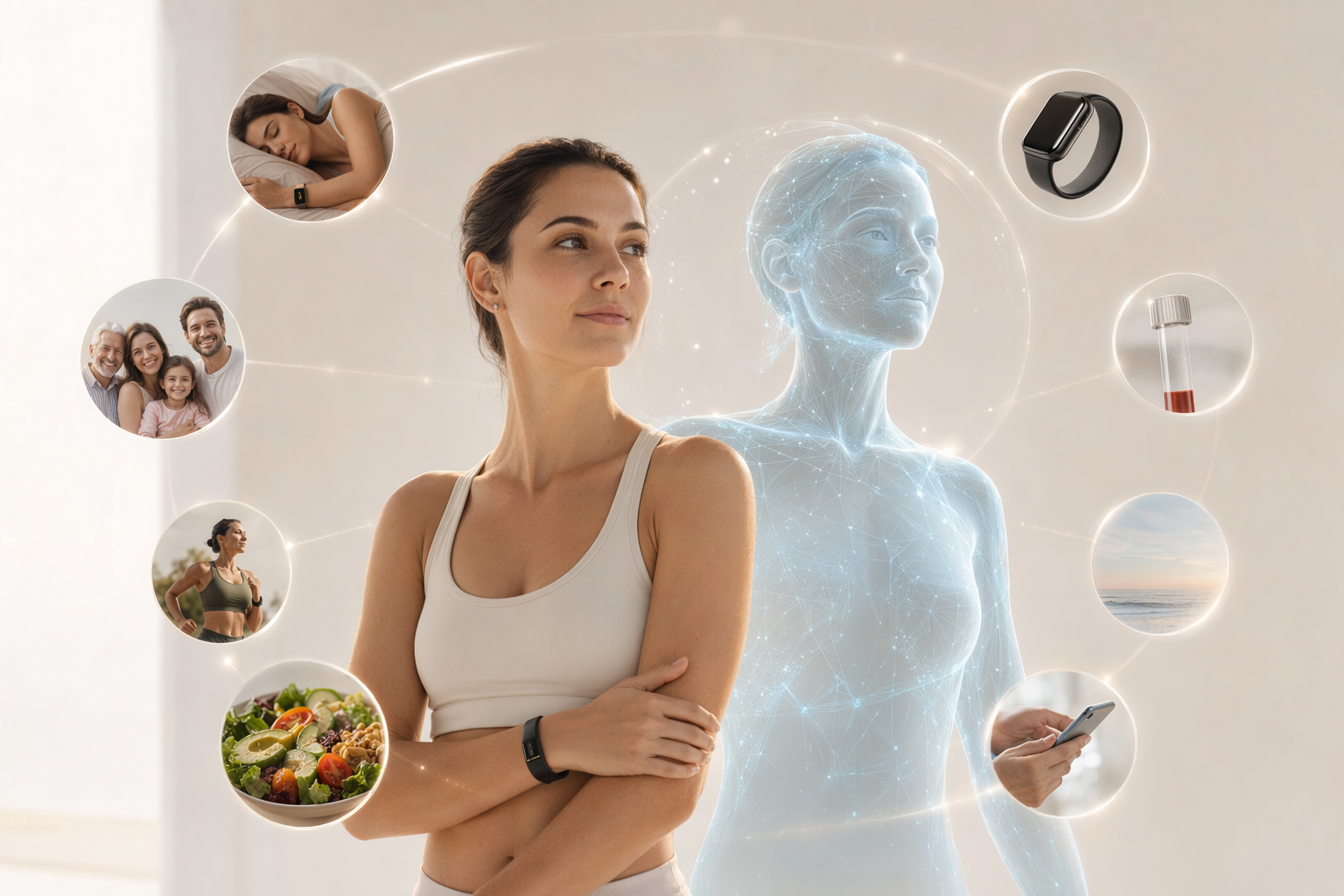 Virtual twin lifestyle and biological data visualization.