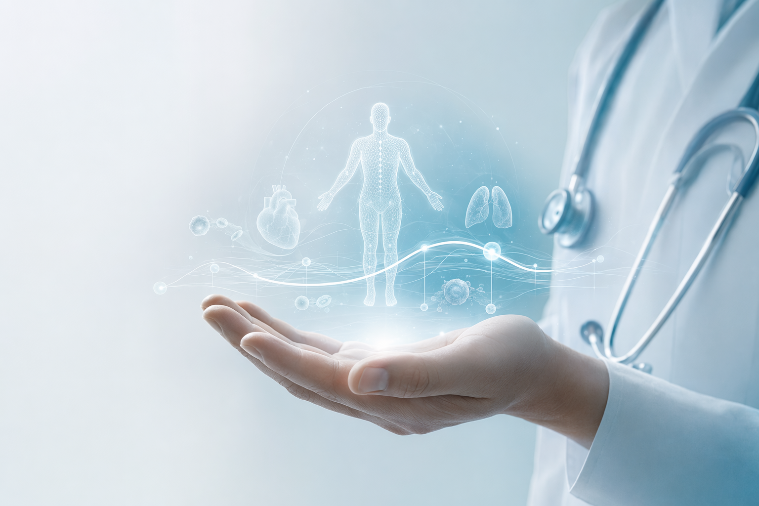 A clinician reviewing a patient's longitudinal biology