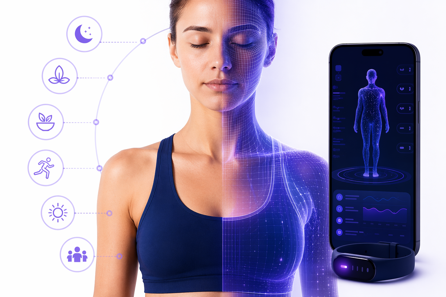 Premium science-led health technology visual.