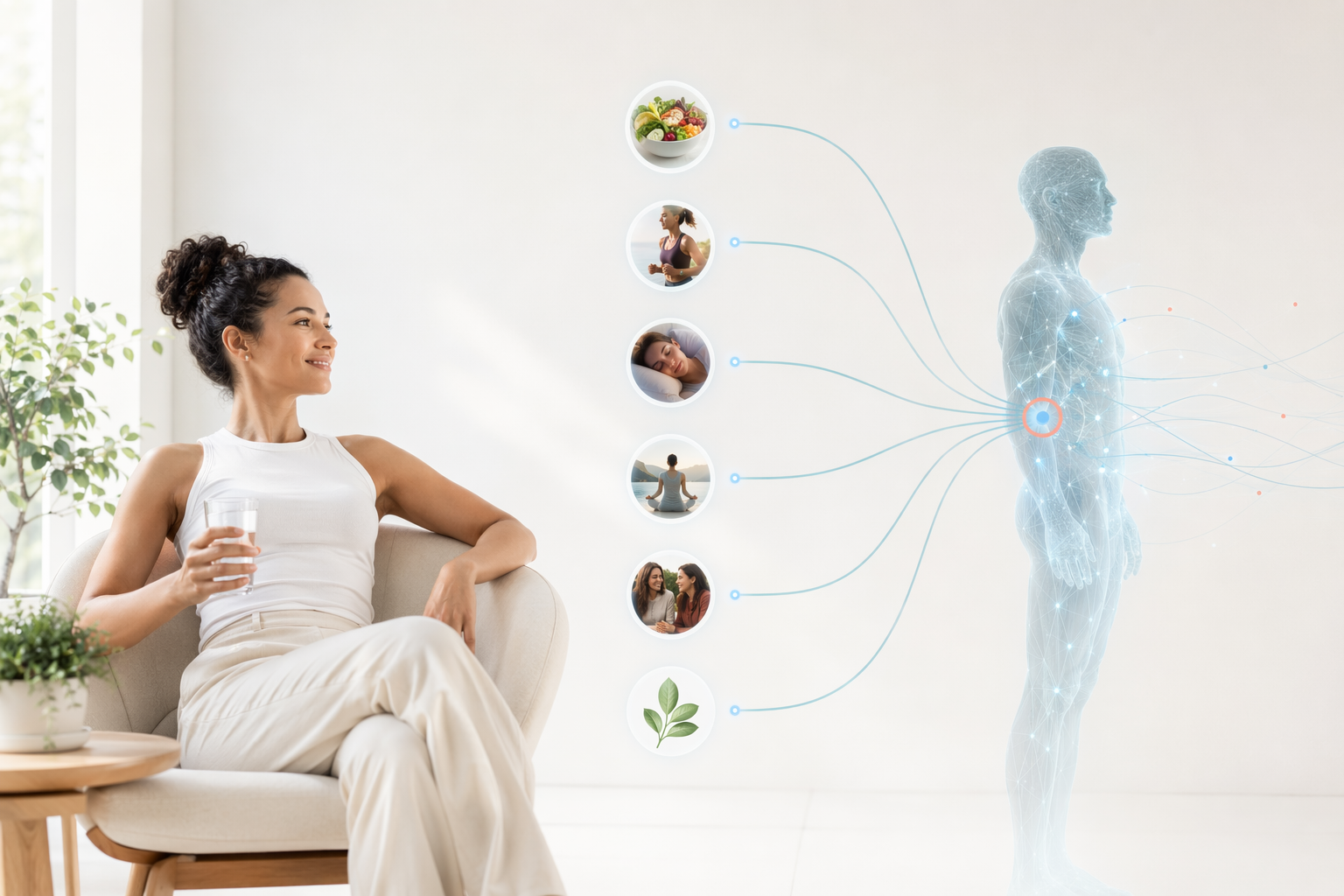 Virtual twin lifestyle and biological data visualization.